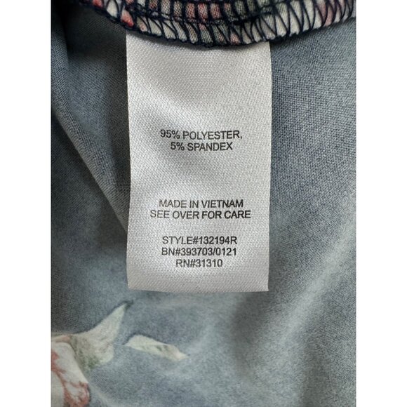 Navy Blue Floral Print Ultra-Soft Knit Side-Tie Hi-Low Dress Size 3X 22 24 Plus - Picture 8 of 9